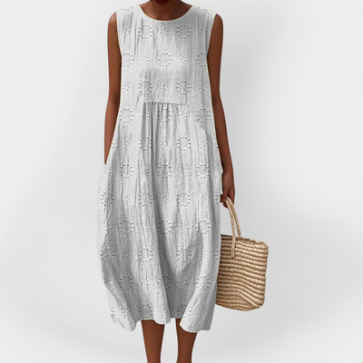 Elegáns Ujjatlan Pamut Ruha Zsebekkel