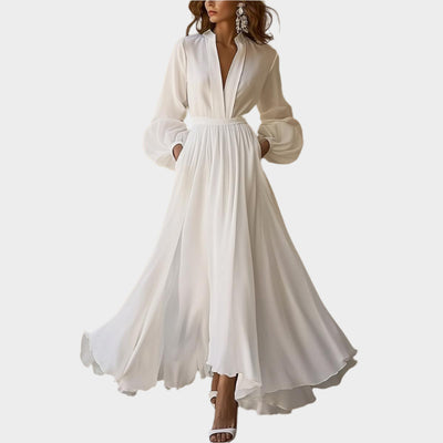 Klasszikus Fehér Maxi Ruha