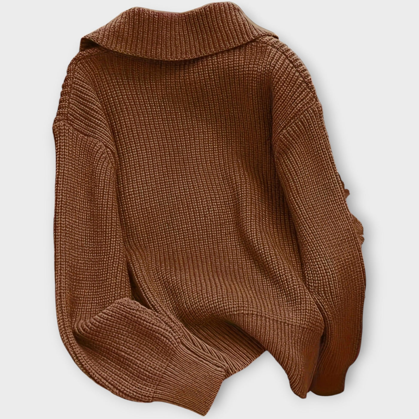 Ráncos Kötött Kardigán Túlméretezett Gombokkal