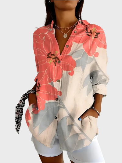 Pamut Blúz Virágmintával