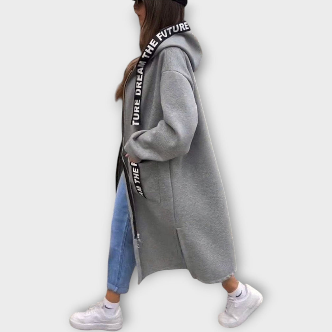 Városi Kényelem Hosszú Kapucnis Kabát