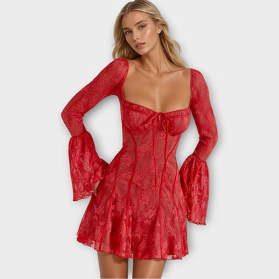 Romantikus Csipkés Ruha Áttetsző Hatással