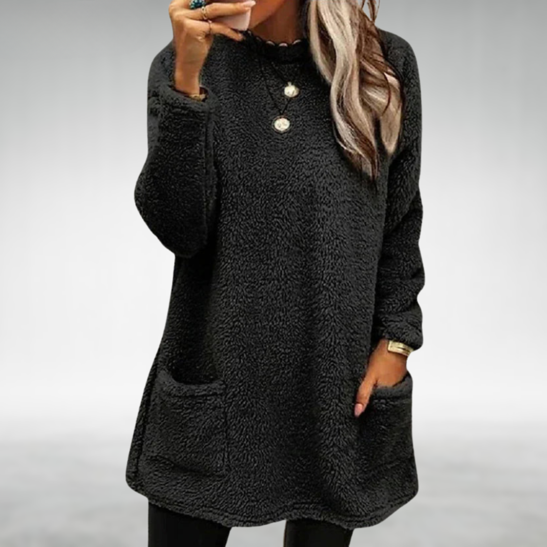 WILLA | KÉNYELMES PULÓVER HASFEDŐVEL