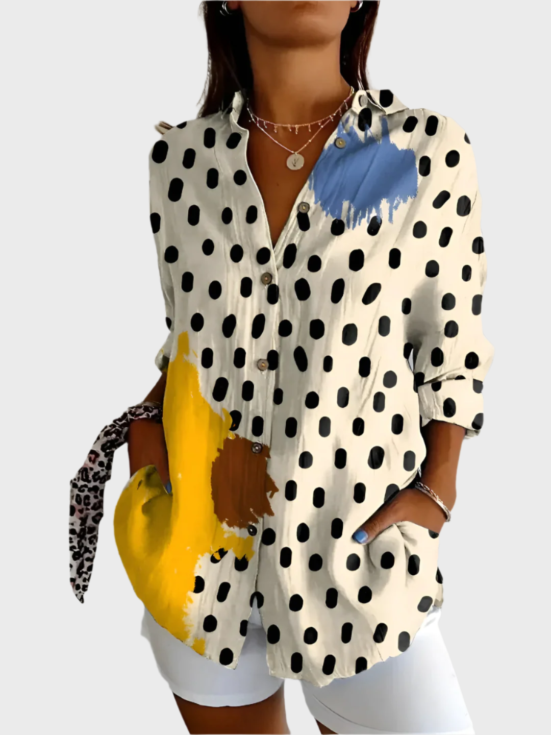 Pamut Blúz Virágmintával