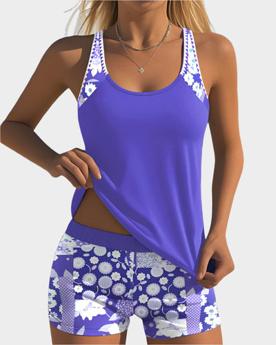 Kényelmes Kétrészes Fürdőruha Virágmintával