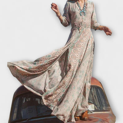 Maxi ruha puha bohemian stílusban