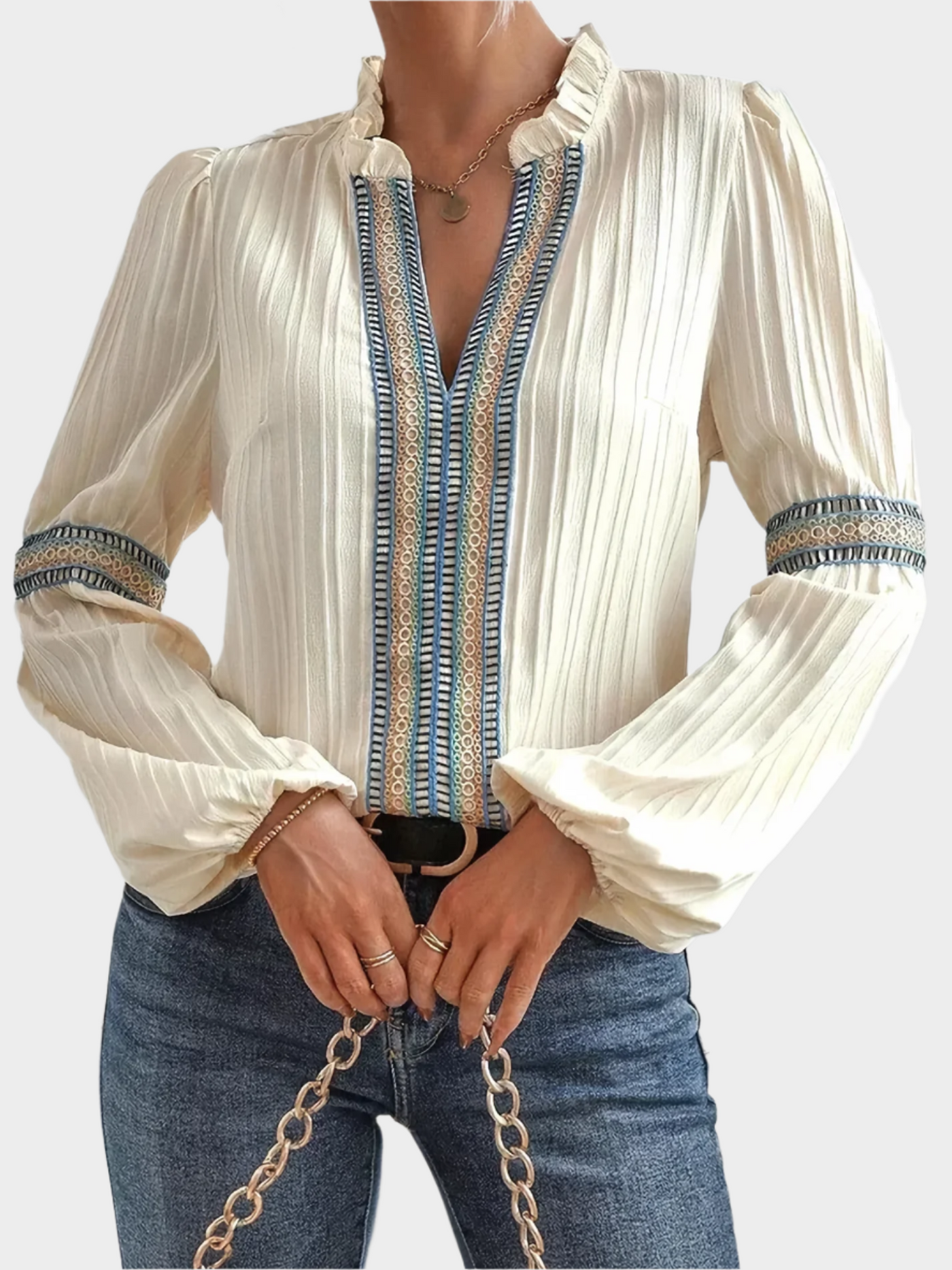 Impozáns V-nyakú Blúz