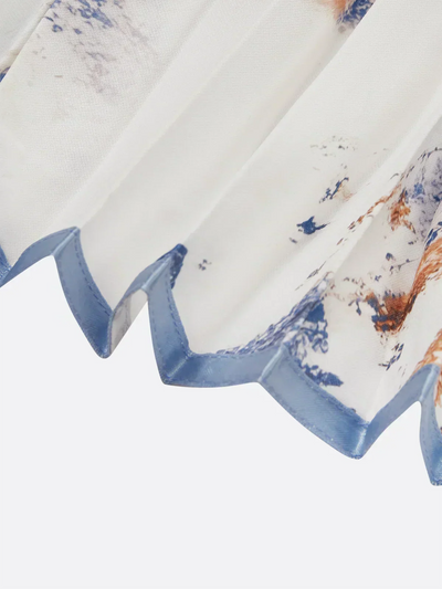 Hosszú Ruha Puffos Ujjakkal és V-nyakkal