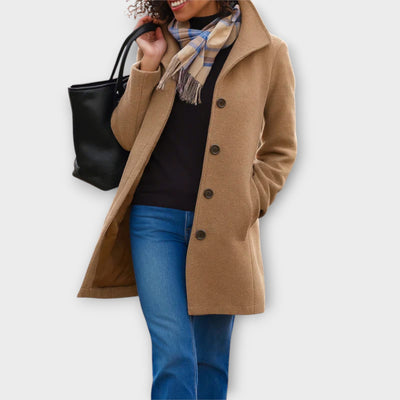 Elegáns Gombos Elülső Közép Hosszú Kabát