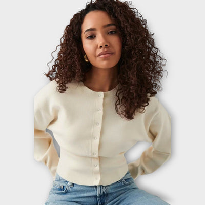 Modern Cropped Kardigán Gomb Részletekkel