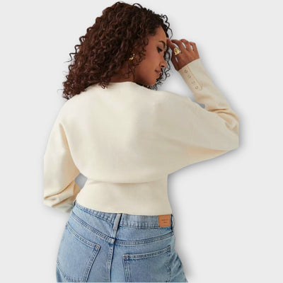 Modern Cropped Kardigán Gomb Részletekkel