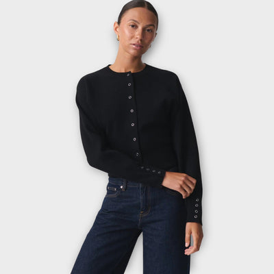 Modern Cropped Kardigán Gomb Részletekkel