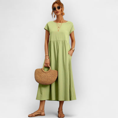 Könnyű Pamut Ruha Zsebekkel