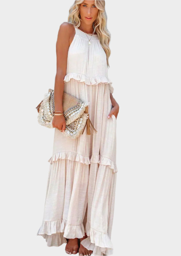 Retro Midi Ruha Kényelmes Ujjakkal