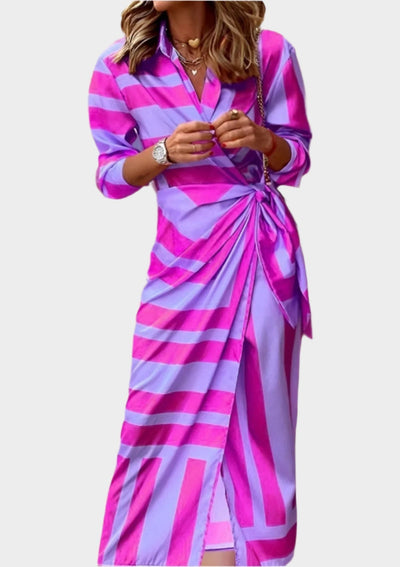 Nyomtatott Ruha Állítható Derékkal