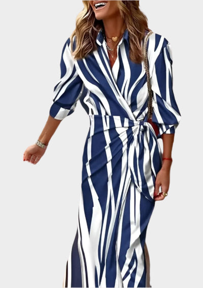 Nyomtatott Ruha Állítható Derékkal