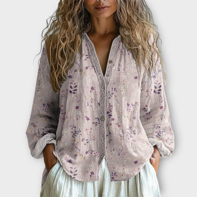 Laza Gombos Blúz Művészi Részletezéssel