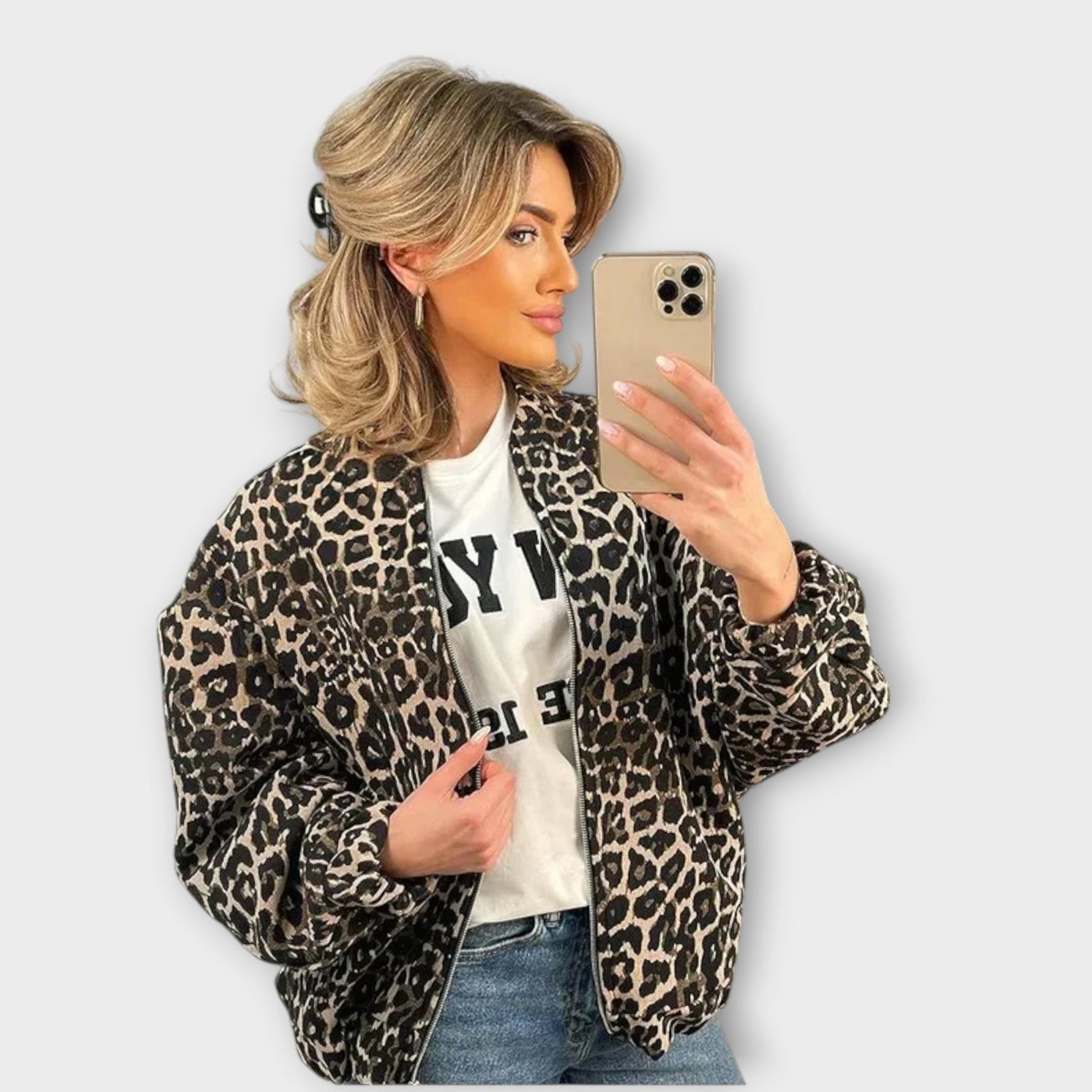 Könnyed Stílus Relaxált-Fit Nyomtatott Dzseki