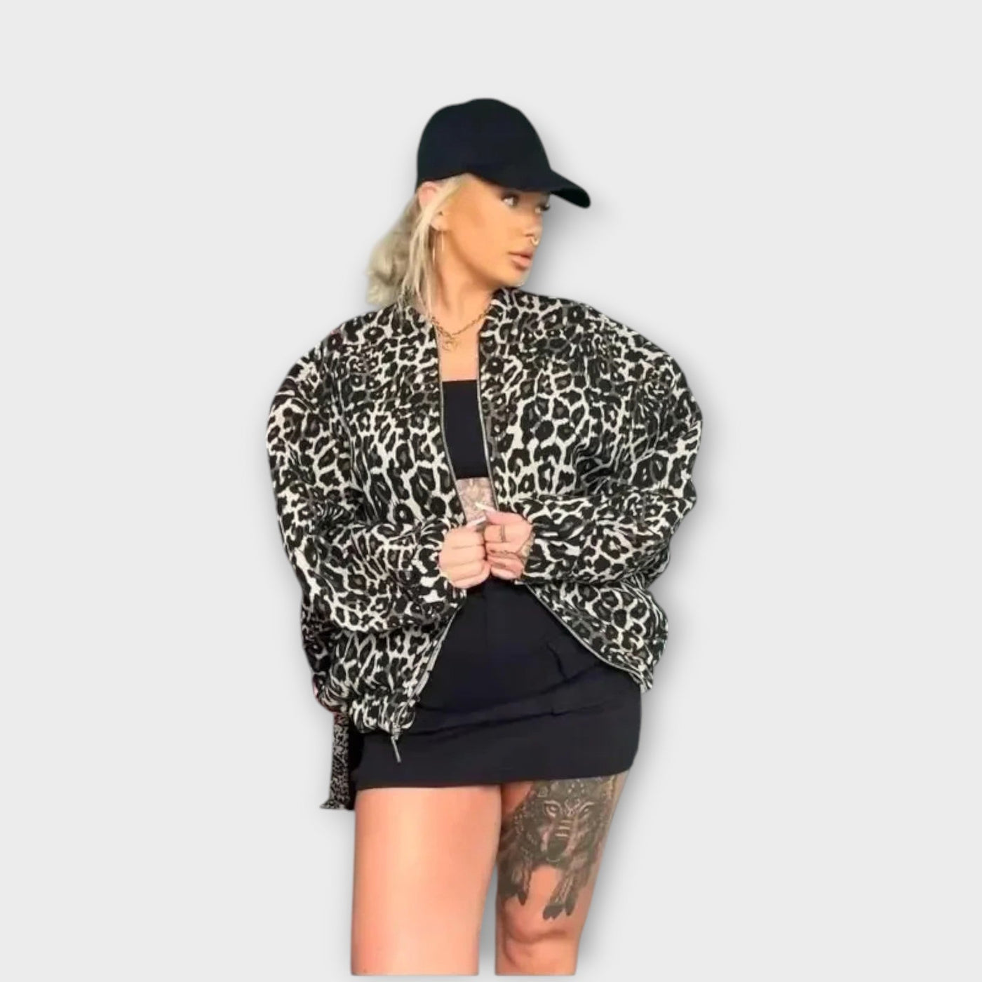 Könnyed Stílus Relaxált-Fit Nyomtatott Dzseki