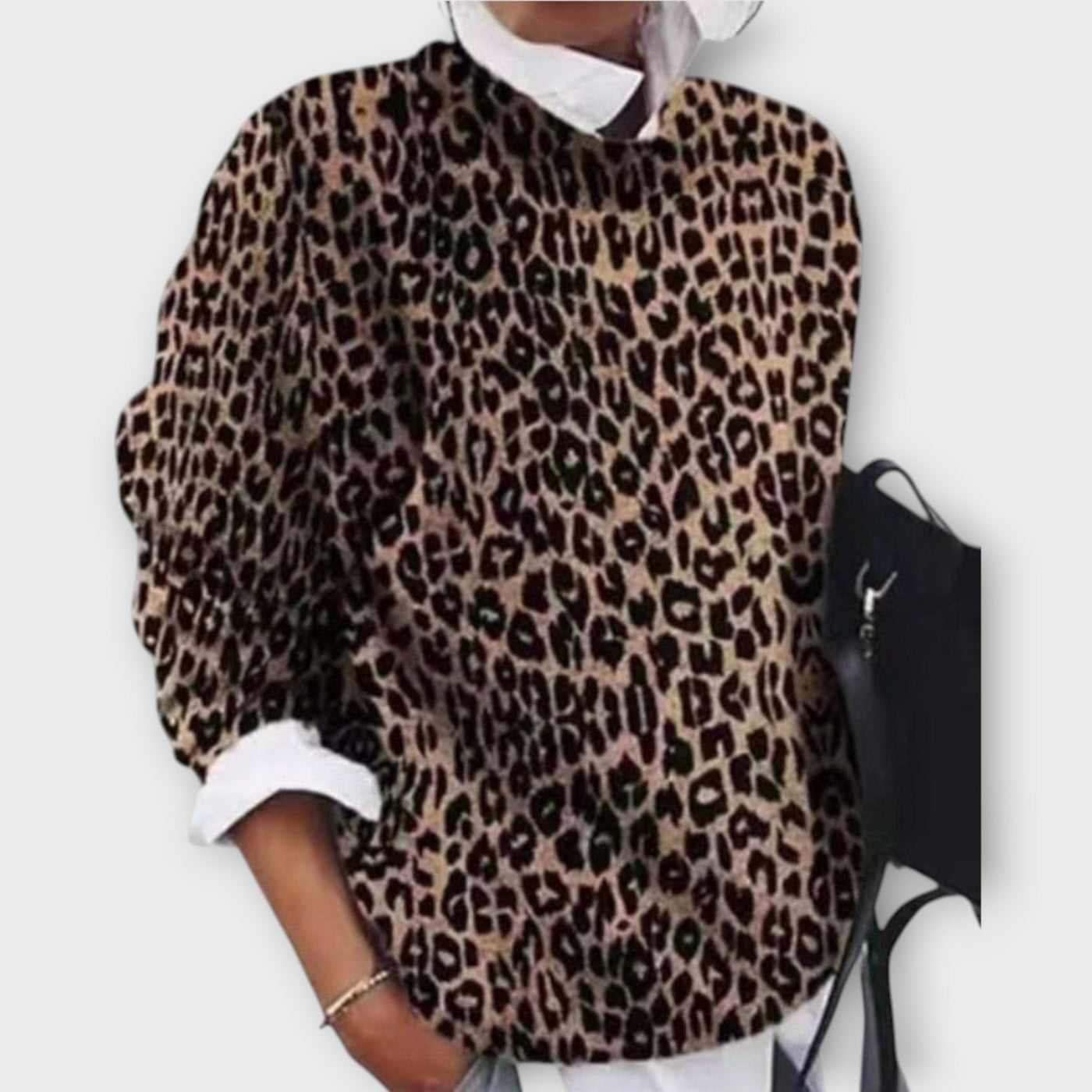 Elegáns Mintás Pulóver Művészi Részletekkel