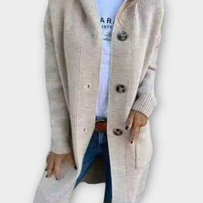 Kényelmes Gombos Hosszú Kardigán