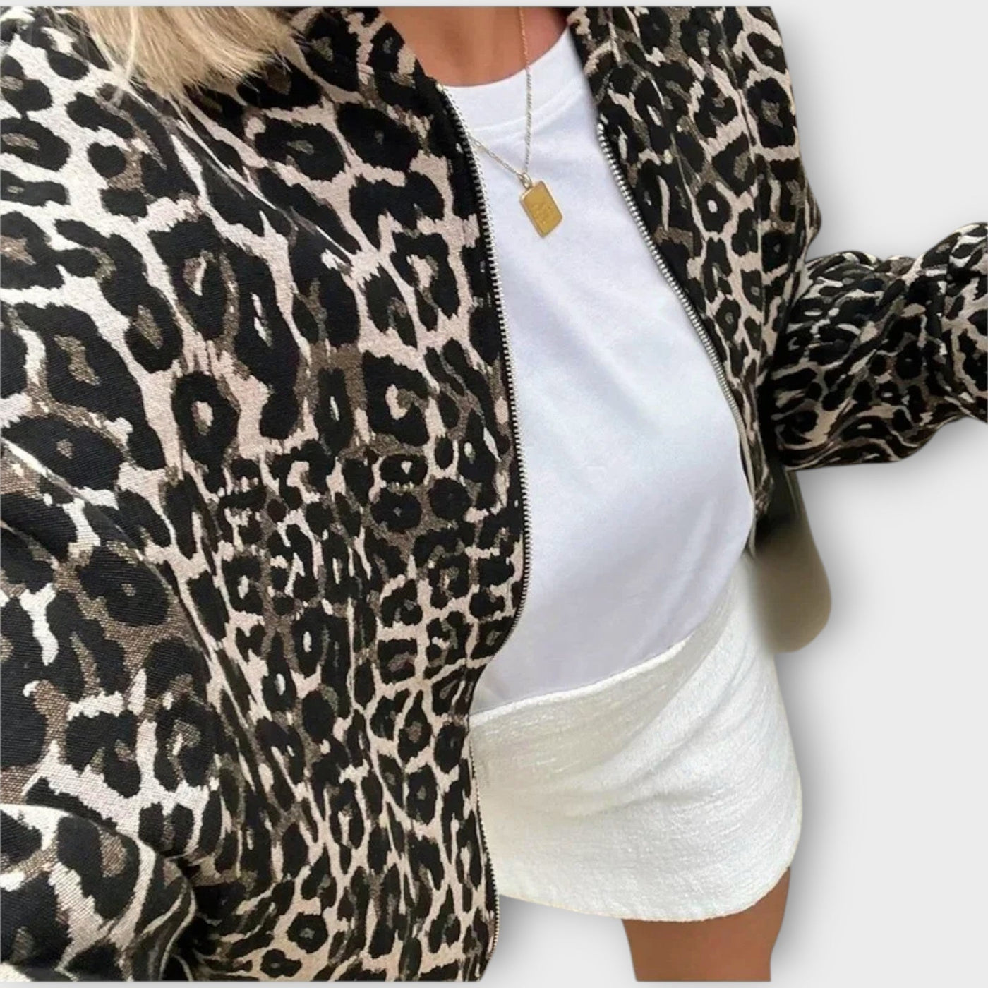 Könnyed Stílus Relaxált-Fit Nyomtatott Dzseki