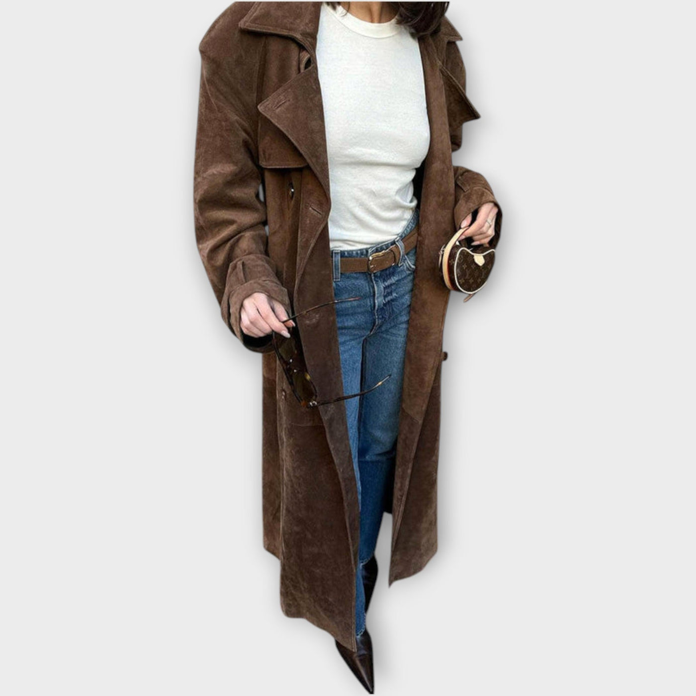 Couture Suede Trench Kabát