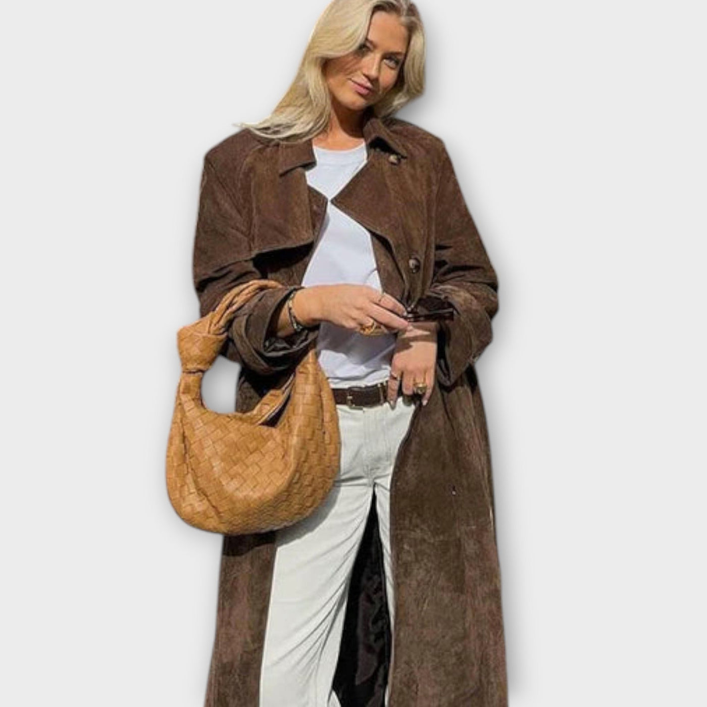 Couture Suede Trench Kabát