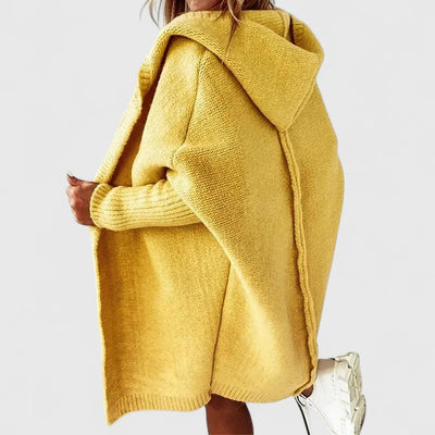 Kényelmes Kötött Kapucnis Pulóver
