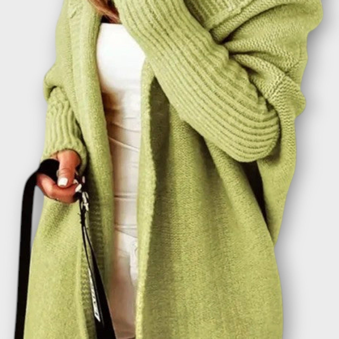 Kényelmes Kábel-Kötött Nyitott Kardigán