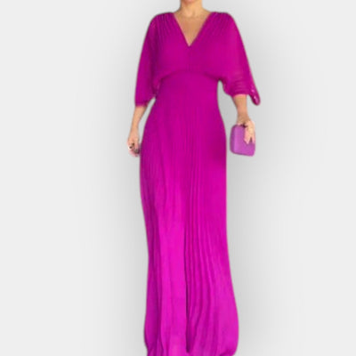 Elegáns Pliszírozott Ruha Stílusos Vonallal