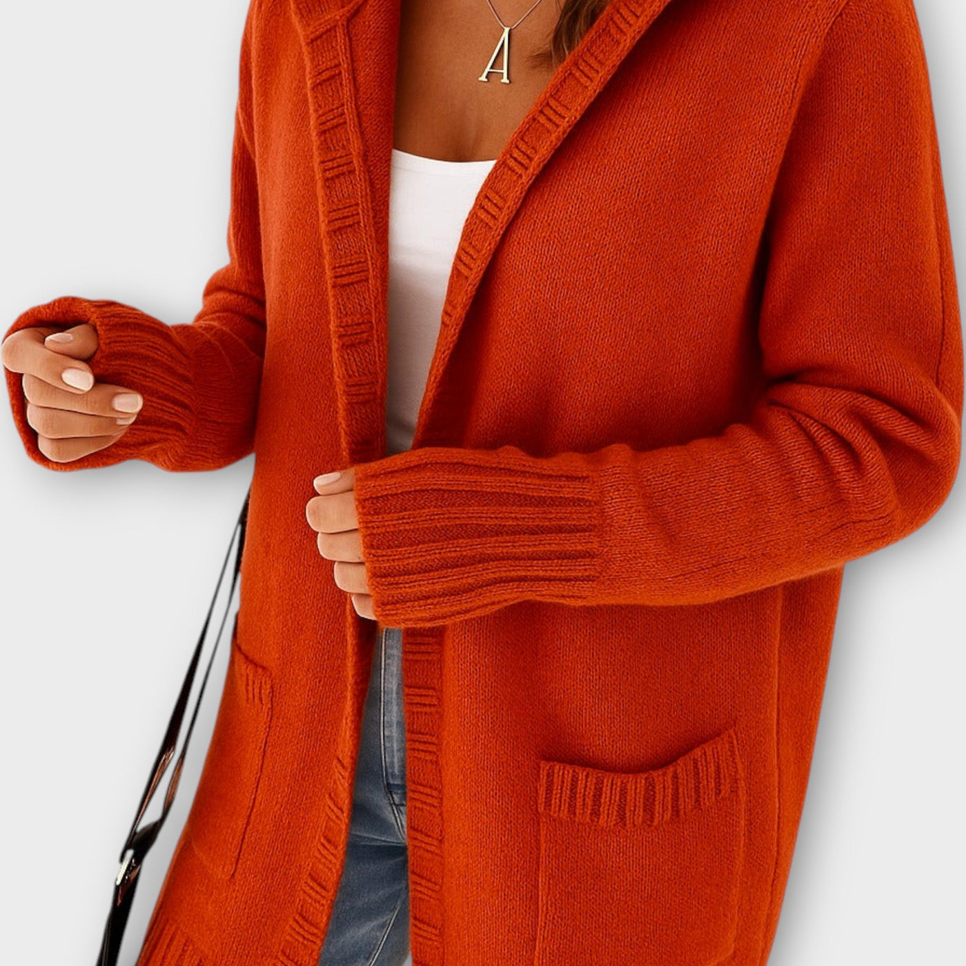 Kényelmes Kábel-Kötött Nyitott Kardigán