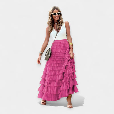 Boho Szoknya Hálós Szatén Szegéllyel