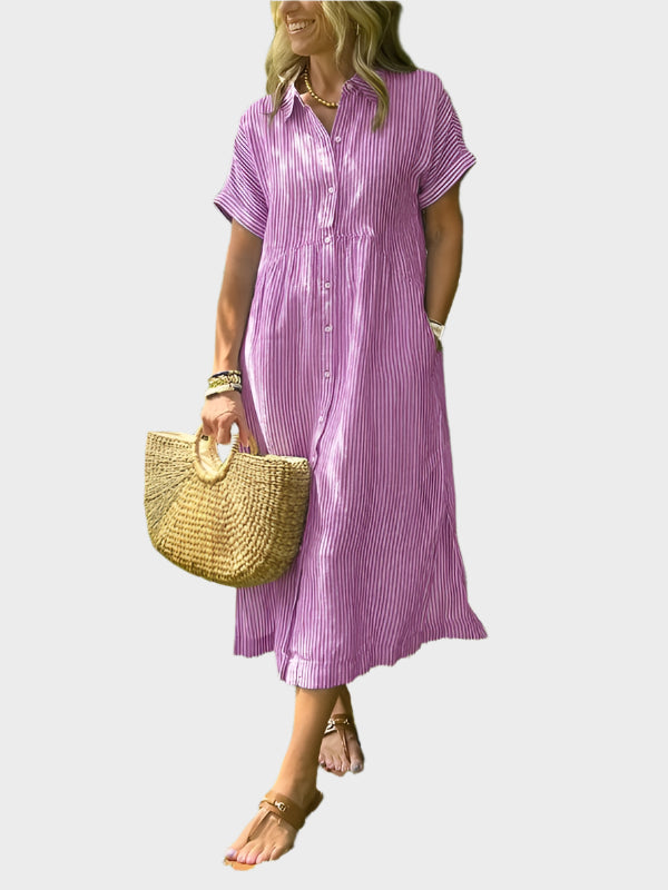 Csíkos Ingruha Zsebekkel, Gombokkal és Funkcionális Zsebekkel