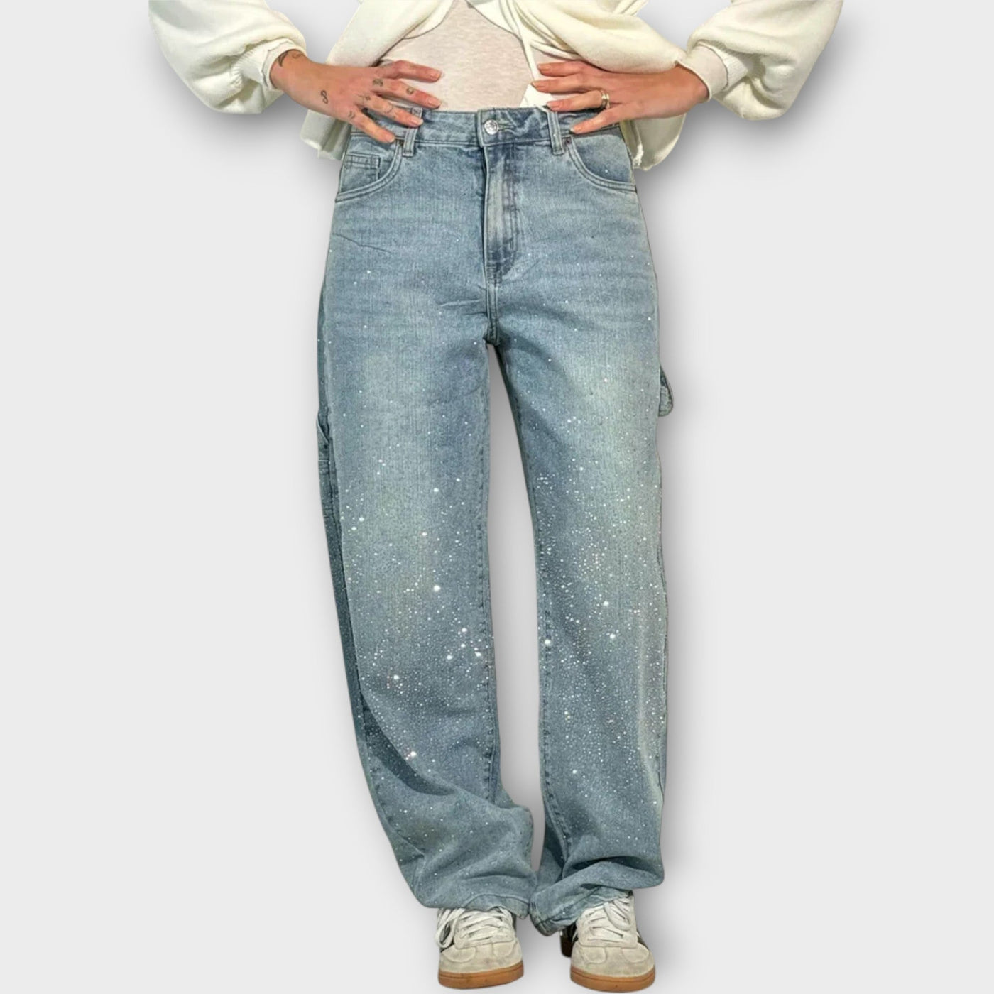 Fröccsenés Hatású Lazán Illeszkedő Farmer