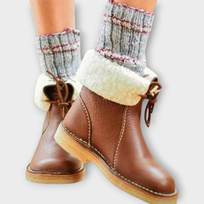 Bőr Téli Csizmák Szőrme Béléssel