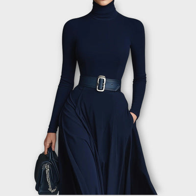 Elegáns Magas Nyakú Laza Maxi Ruha