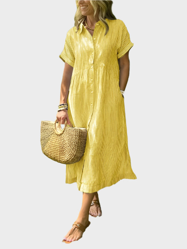 Csíkos Ingruha Zsebekkel, Gombokkal és Funkcionális Zsebekkel