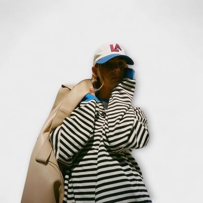 Mary - Csíkos Oversized Pulóver