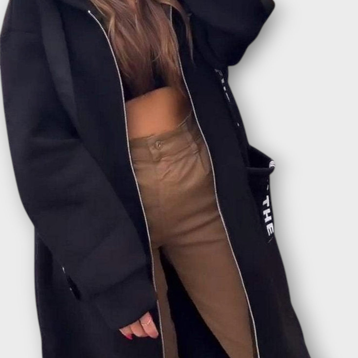 Városi Kényelem Hosszú Kapucnis Kabát