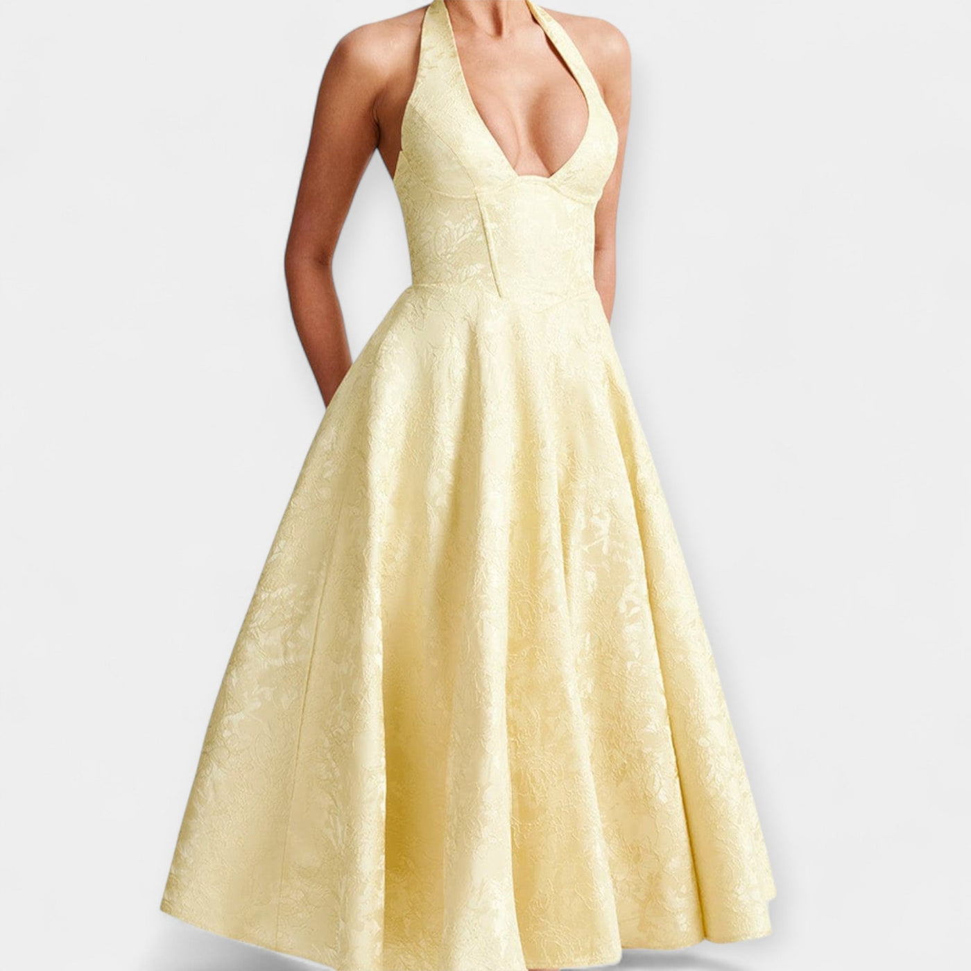 Midi Ruha Nyitott Háttal és Fűző Designnal