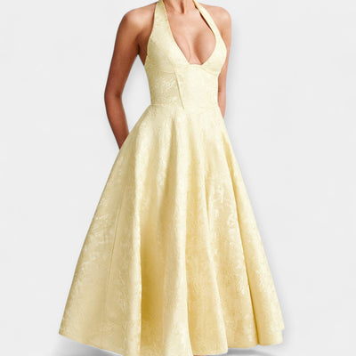 Midi Ruha Nyitott Háttal és Fűző Designnal