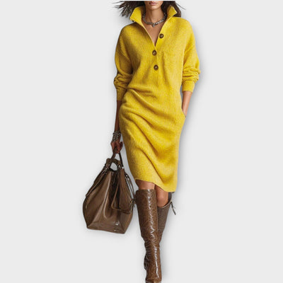 Kötött Pulóver Ruha