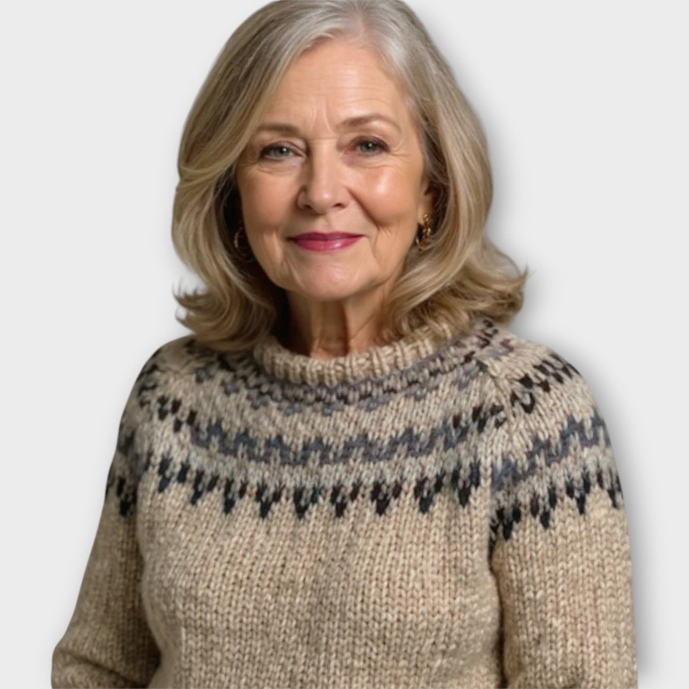 Kötött Pulóver Klasszikus Mintával