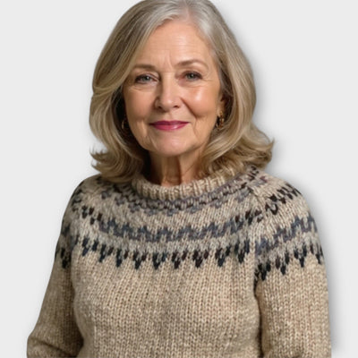 Kötött Pulóver Klasszikus Mintával