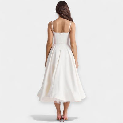 Tüll Áttetsző Részletekkel Ellátott Midi Ruha