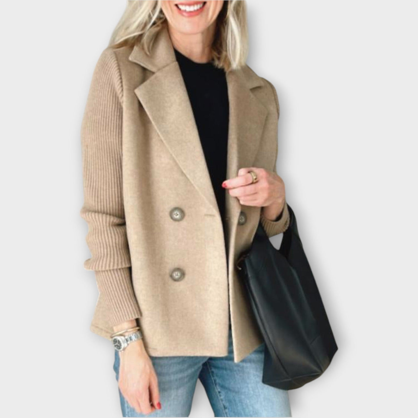 Kétgombos, kötött ujjú blézer