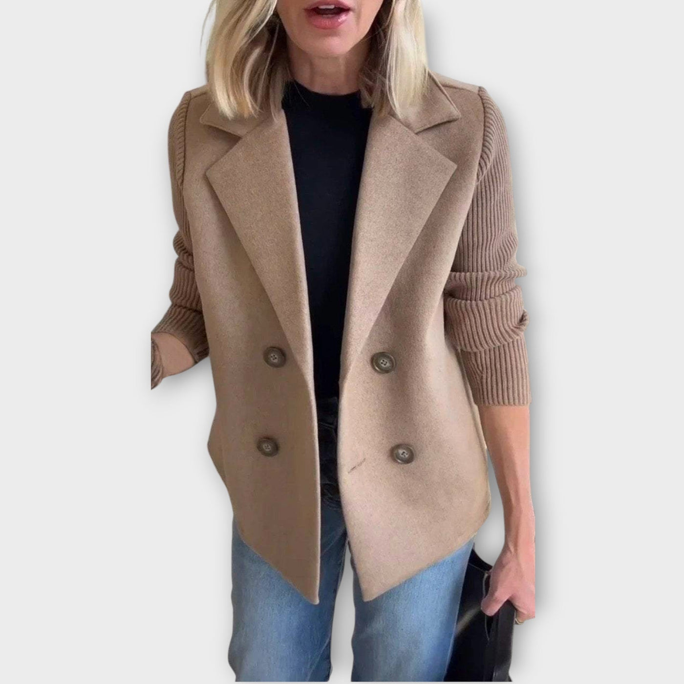 Kétgombos, kötött ujjú blézer