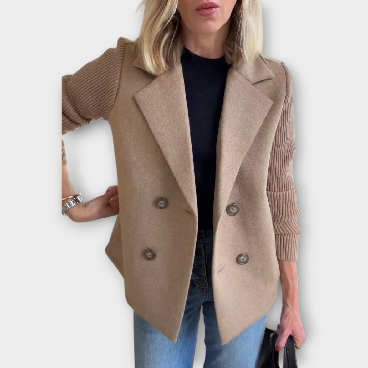 Kétgombos, kötött ujjú blézer