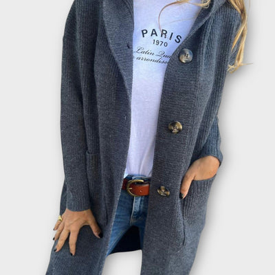 Kényelmes Gombos Hosszú Kardigán